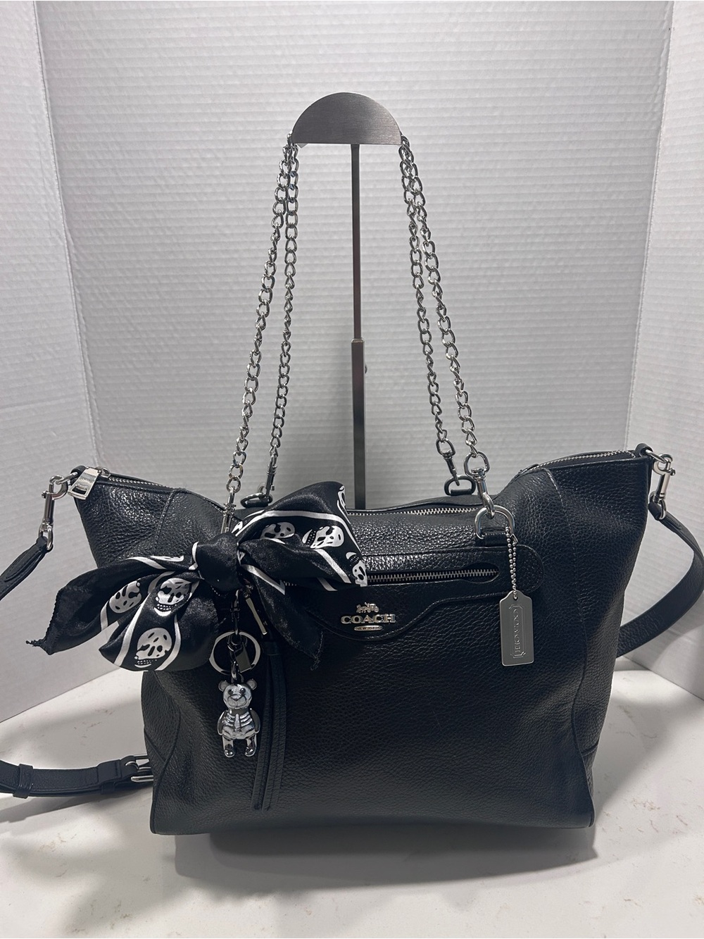 Coach Black Pebbled Leather Tote